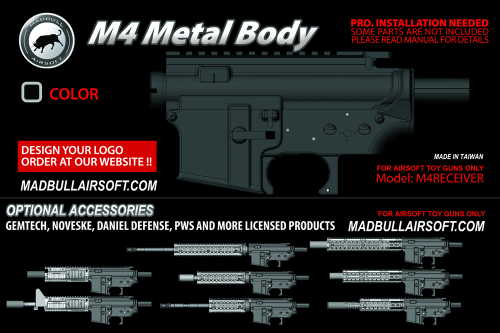 металлическая ствольная коробка (ресивер) M4 от MadBul
