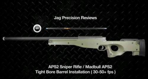 Тюнинг airsoft снайперской винтовки APS2 - установка тонкого стволика MadBul Тюнинг airsoft снайперской винтовки APS2 - установка тонкого стволика MadBul