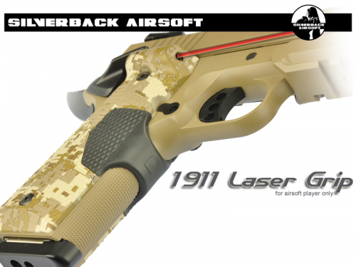 накладки на пистолетную рукоять с ЛЦУ от Silver Airsoft для пистолета для страйкбола Colt 1911 накладки на пистолетную рукоять с ЛЦУ от Silver Airsoft для пистолета для страйкбола Colt 1911