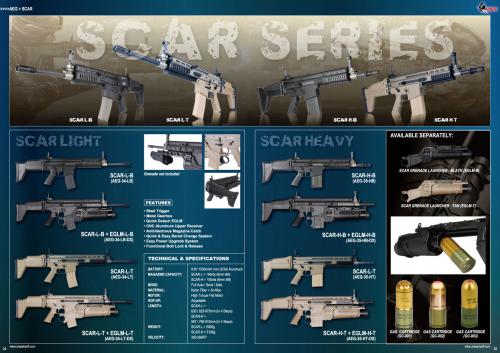SCAR-серия (SCAR-L, SCAR-H, SCAR-grenade launcher) ARES новинки страйкбольного оружия