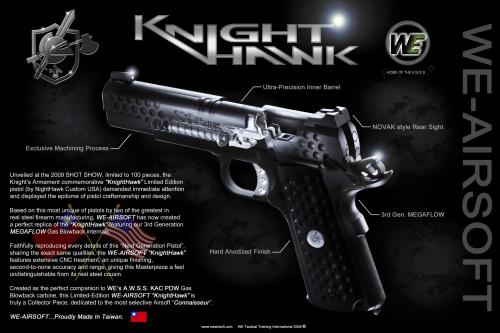 рекламный плакат газ блоубэк пистолета WE KnightHawk рекламный плакат газ блоубэк пистолета WE KnightHawk
