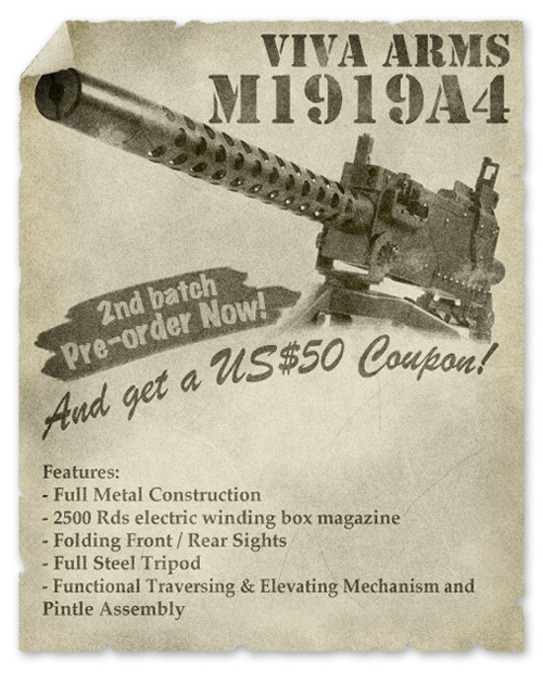 страйкбольный пулемет Browning M1919 A4 от Viva страйкбольный пулемет Browning M1919 A4 от Viva
