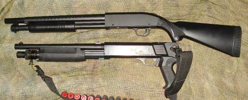 спринговый дробовик от А.С.М. в сравнении с M3 Shorty от Tokyo Marui спринговый дробовик от А.С.М. в сравнении с M3 Shorty от Tokyo Marui