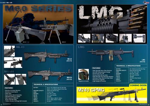 Страйкбольные пулеметы серии M60 (MK-43, MK-60-E4), LMG и анонсируется новинка страйкбольный пулемет M240 GPMG ARES